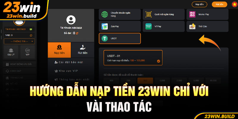 Hướng dẫn nạp tiền chỉ với vài thao tác đơn giản